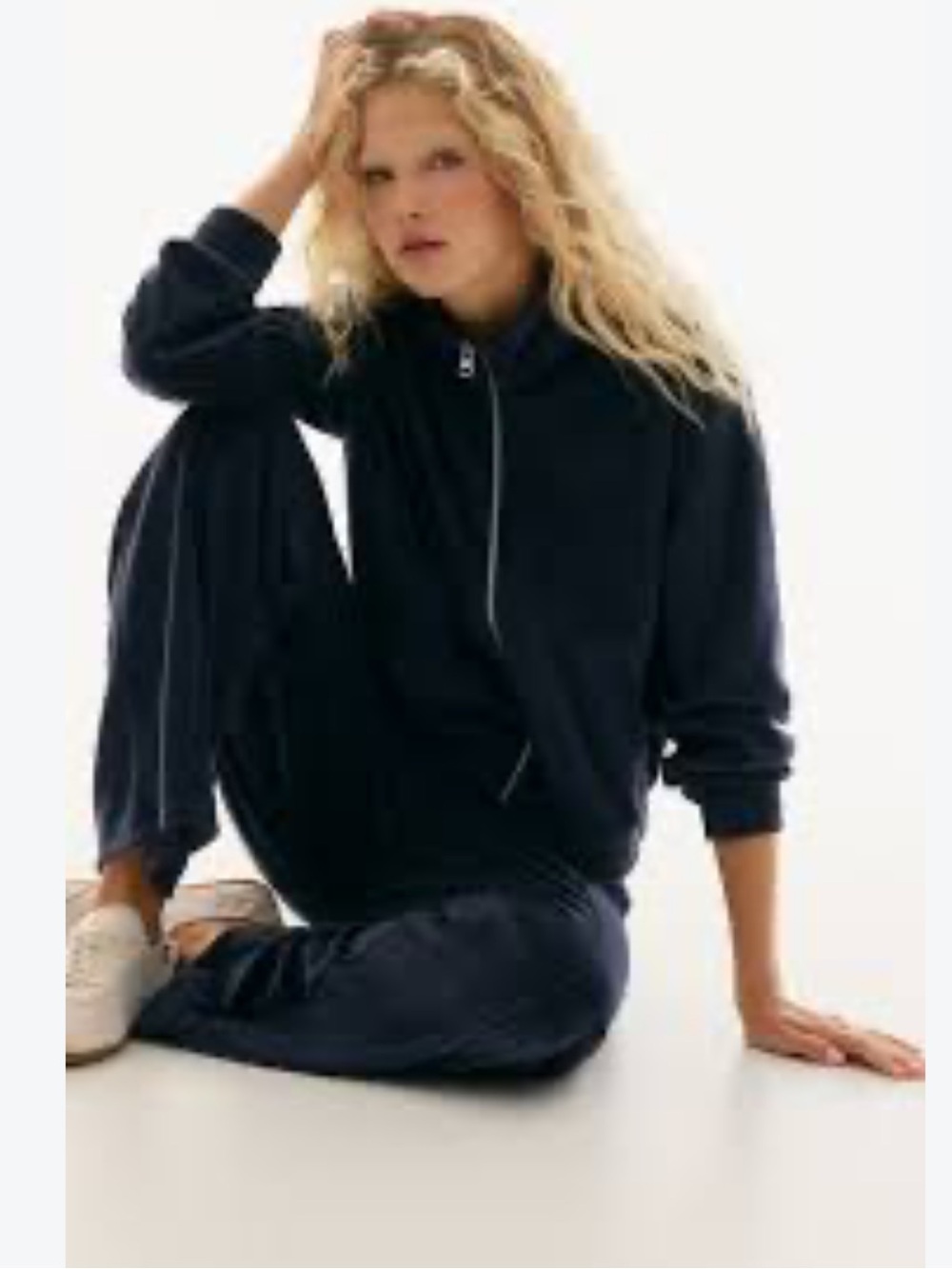 H&M Women's Navy Hooded Jumpsuit Women’s Size Medium